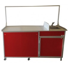 Monsam FCS-001 Food Service Cart with Portable Self Contained Sink  Red - B00G6T65U8